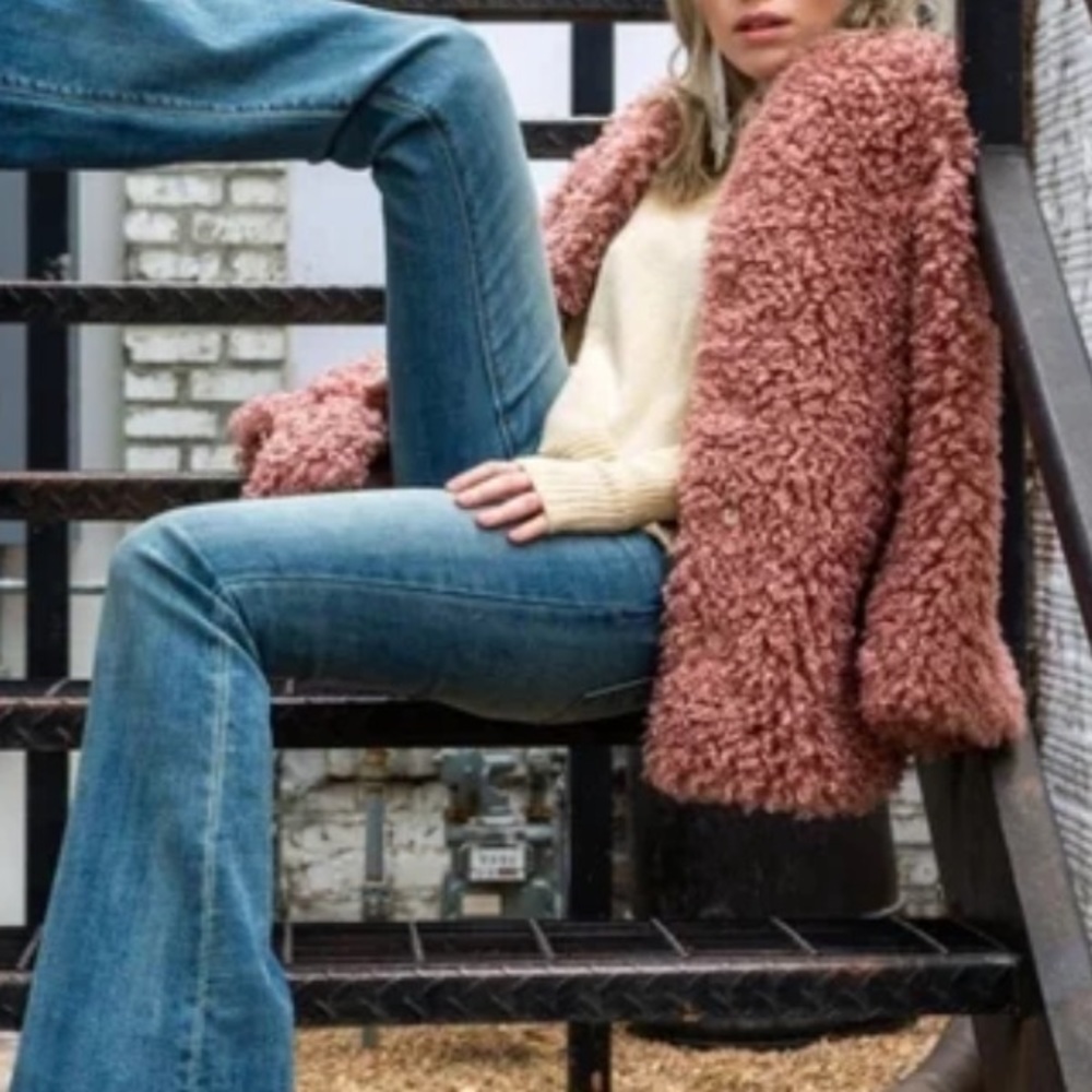 Nordstrom Elan ARIA FUR Fuzzy Fluffy Sherpa Coat